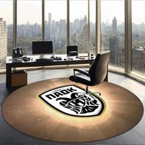 Paok (32) Round Office Rug Decorative Floor Rug for Office Bedroom Living Room and Home Space 150cmx150cm