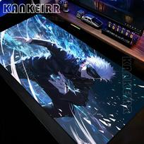 Anime Supernatural Jujutsu Kaisen Mouse Pad Natural Rubber Mousepad Large Gaming Lockedge Thickened Pc Table Desk Mat Big Carpet 800x300X2mm blue