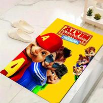 1Pc Alvin Chipmunks Squeakquel Rug Office Carpet Indoor Outdoor Doormat Nonslip Soft Comfortable Living Christmas Halloween Xmas Gift D924496 40cmx60cm