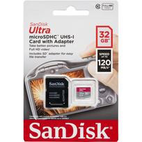 Atminties kortelė SanDisk Ultra microSDHC 32GB 140MB/s su SD adapteriu (SDSQUA4-032G-GN6IA)