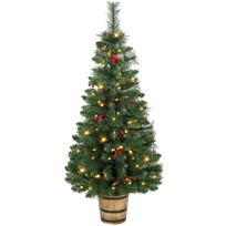 Dirbtinė kalėdinė eglutė su LED apšvietimu ir dekoracijomis, žalia, 120 cm