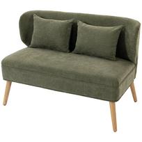 Dvivietė sofa su apmušalu, tamsiai žalia, 117 × 65 × 78,5 cm