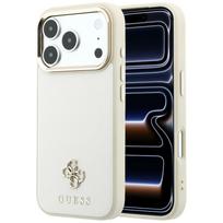Guess Saffiano Small 4G & Classic Logo MagSafe dėklas, skirtas iPhone 18 Pro / 17 Pro – smėlio spalvos