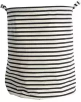 House Doctor - „Stripes“ skalbinių maišas su juostelėmis - aukštis 50 cm - juodas/baltas