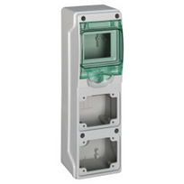 Schneider 13176 Mureva IP65 paviršinis 1x4 skirstomasis įrenginys, skirtas prijungti mgMRV-1-4-NT-T/2 lizdus 2 skylės 65x85mm 13176