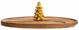 Serviravimo padėklas Homla Lovdal with golden Christmas tree 242793, Ø 28 cm, Ruda sp./Aukso sp.