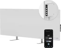 Aeno šildytuvas AENO Premium Eco Smart Heater for AMAZON, 700 W, grūdintas stiklas, infraraudonųjų spindulių + konvekcinis šildymo tipas, kištuko tipas: Europa (E/F tipo), baltas