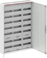 ABB Modulinė paviršinio montavimo hermetinė plieninė skirstomoji spinta ComfortLineCA 7x36 252M IP44 125A II klasė pilnos durys N+PE Quick CA37V 2CPX