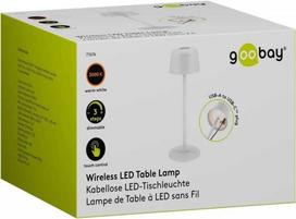 Goobay Stalinė lempa Belaidė LED stalinė lempa, dydis S, 25 cm, balta