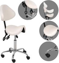Habys Balninė kosmetologinė meistro kėdutė su atlošu Sola Comfy Base baltas