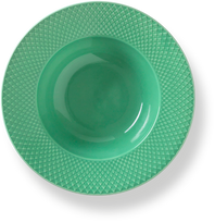 Lyngby Porcelæn - Rhombe spalvų sriubos lėkštė - Ø24,5 cm - žalia