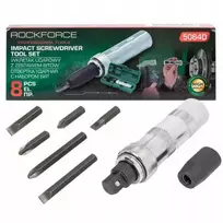 Rockforce Smūginis atsuktuvas 1/2'' su antgalių ir adapterių rinkiniu 8 vnt.