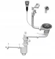 [[KEEP0]] AKCES 19040 Praustuvo sifonas 1-KOM Butelinis automatinis Su grindų skalbimo mašinos/indų plovimo mašinos išėjimu Sietelis 3,5'' Kamštis su filtru Rankenėlė ABS chromas Vertikalus, horizontalus išleidimas fi 40 // SZT.A.40-PP-1KOM-3,5'-AUTOMAT