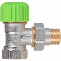 Varioterm Termostatinis vožtuvas BASE kampinis su išankstiniu nustatymu, montavimo sriegis M30x1,5 GW 1/2” / GZ 1/2” (DWZ)