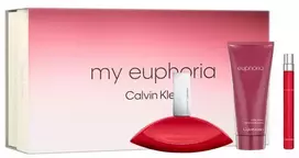 Calvin Klein Set : My Euphoria, Eau De Parfum, For Women, 100 ml + My Euphoria, Eau De Parfum, For Women, 10 ml + My Euphoria, Hydrating, Losjonas kūnui, 100 ml For Women