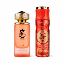 Set Paris Corner: Khair Fusion Eau De Parfum Unisex, 100 ml + Khair Fusion Dezodorantas Purškiklis For Women, 200 ml