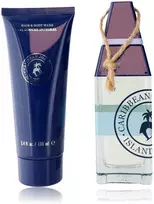 Set Caribbean Joe: Island Supply Azure Sails Eau De Toilette For Men, 125 ml + Island Supply Azure Sails Dušo želė & Šampūnas 2-In-1, 100 ml