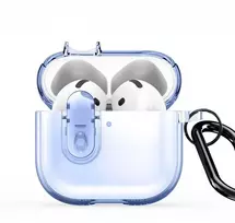 4kom.pl Dėklas do słuchawek Dux Ducis Apple AirPods 4 PECL Series PC+TPU Cover su karabinu Mėlyna