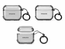 Evelatus Dėklas na ausinės Apple AirPods 4 TPU apsauginis dėklas permatomas Juodas EVEAIRP4TPCTB