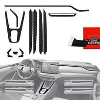 GrizzGlass plėvelė vidaus apdailai PianoSkin Carbon Matte, skirta Skoda Octavia 4 10'' Facelift (2024-2026) [11w1] (GRZ19720)