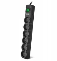 Maitinimo juosta Sven Apsauga nuo viršįtampių 3m 16A 3600W 6 lizdai juoda (SF-06E-16)
