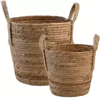 Lumarko Det Gamle Apotek Basket set, H 32/26 cm, Dia. 26/23 cm, 2-pack, Natural (27394029)