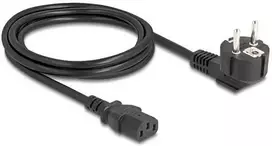 Delock maitinimo kabelis PC, Schuko CEE 7/7 kištukas 90° kampu į C13 lizdą, 2 m, 3 x 1,00 mm², juodas (81567)