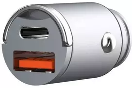 Somostel įkroviklis automobilinis USB / Type-C 5A 30W QC PD sidabrinis SMS-A99 (35519)
