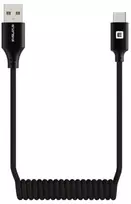 Kabelis USB Evelatus AutoSpring Coiled Cable USB A to USB C connector 1.2M Juodas (TKCB-746ATC1BK)