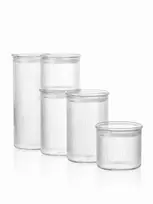 Sobczyk - Stikliniai laikymo indeliai su briaunomis - 5 vnt. pakuotė - 2 x 500 ml, 2 x 1000 ml, 1 x 1500 ml