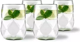 Vialli Design 4 stiklinės 450 ml žalios* Geo Fondo (32194)