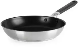 KitchenAid - KA-Classic nerūdijančio plieno keptuvė su atvira rankena - sidabrinė - 28 cm