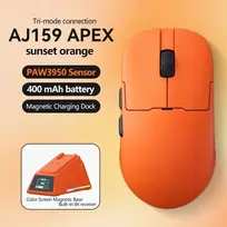 Belaidė pelė Ajazz AJ159 APEX 3950-8K su įkrovimo stotele oranžinė