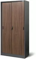 Jan Nowak Metalinė biuro spinta su stumdomomis durimis antracito/riešutų spalvos, 900 x 1850 x 400 mm: KUBA Eco* Design (5904405570494)