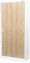 Jan Nowak Metalinių biuro spintų su stumdomomis durimis balta/ąžuolas sonoma, 900 x 1850 x 400 mm: KUBA Eco* Design (5904405570487)