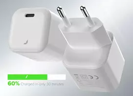 Įkroviklis Jcpal Bolt Pro 20W GaN greitasis įkroviklis - tinklo įkroviklis USB-C 20W baltas (JCP6361)