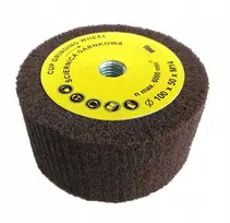 Šlifavimo galvutė cilindrinė gaubto formos 100x50mm su M14 sriegiu iš neaustinės medžiagos (GLOB-SG-10050M14-FINE)