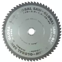 GLOBAL SAW Diskinis pjūklas aliuminiui pjauti 190 x 2,0/1,6 x 20mm / 60z Cermet Japan (GLOB-GA-190E)