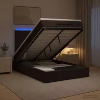 Otmana lova su matracsu ir LED Tamsiai rudas 120 x 200 cm