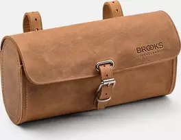 Brooks Balno krepšys BROOKS CHALLENGE, Tamsiai ruda, Talpa 1,5 l, Tvirtinama prie dirželių, Natūrali oda (NAUJAS)