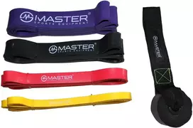 Master Rinkinys 4 treniruotės gumos juostos Latex Power Bands 2-55 kg (8592833012876)