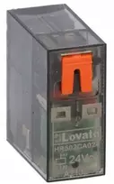 Lovato Electric Miniatiūrinė relė su LED indikatoriumi ir mechaniniu mygtuku, valdymas 24VAC, 2P, 8A (HR502CA024)