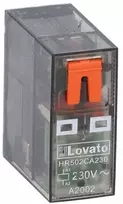 Lovato Electric Miniatiūrinė relė su LED indikatoriumi ir mechaniniu mygtuku, valdymas 230VAC, 2P, 8A (HR502CA230)