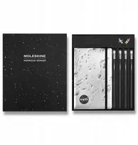 Moleskine rinkinys NASA: 2 segtukai + 1 sąsiuvinis L linijomis + 4 pieštukai (MS-9277543)