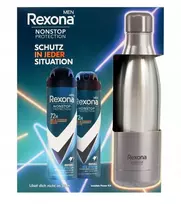 Rexona Vyriška dovanų rinkinys Nonstop Protection (2x dezodorantas purškiklis Invisible Ice Fresh 150 ml + nerūdijančio plieno butelis 750 ml) (2698937)