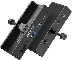 Orico Aktywny hub USB-C 10Gbps, PowerDelivery 60 W, przykręcany, 2x USB-A, czytnik SD, USB-C, juoda (MH5PCM-10-BK-BP)