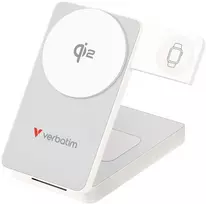 Verbatim Powerbank Charge n Go Qi2 5/9/12V telefono, laikrodžio, Airpods įkrovimas 10000mAh magnetinis tvirtinimas baltas (32296)