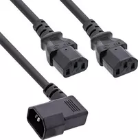 InLine ® Maitinimo laidas Y tipo, skirtas įrenginiams, 1x IEC-C14 kampuotas į 2x IEC-C13, 1,8 m