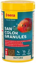 Sera San Color Granules, pašaras, vidurinėje vandens zonoje maitinamoms žuvims, spalvą ryškinantis, granuliuotas, 250 ml/100 g (SE-32863)
