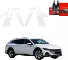 GrizzGlass Bespalvė apsauginė plėvelė BodyShield ant stulpelių, skirta Volkswagen Arteon Shooting Brake (2019-2025) [6w1] (GRZ20062)